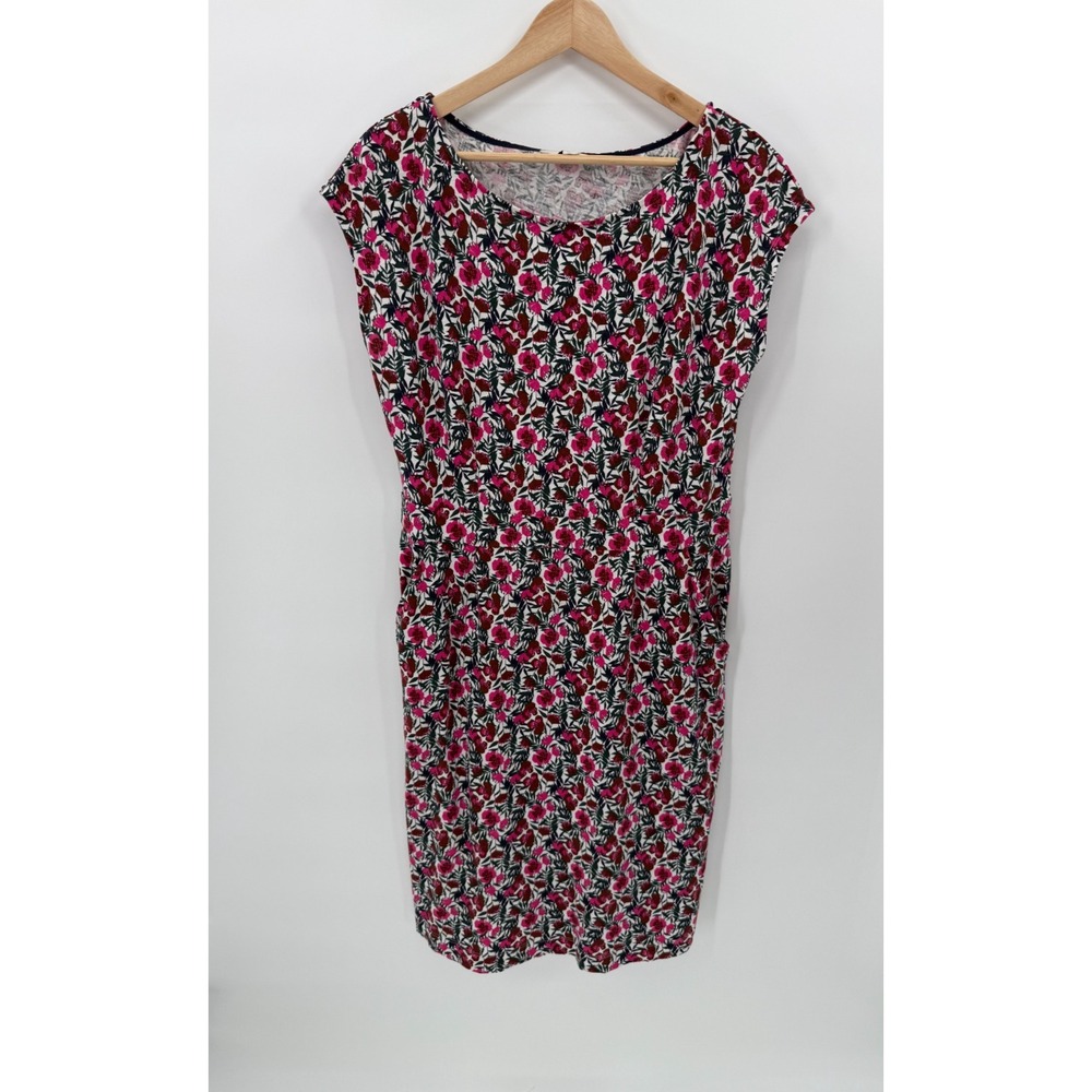 Boden Womens Jersey Floral Knee Length Dress Size 12R Sleeveless Pockets Cottage - Picture 8 of 13